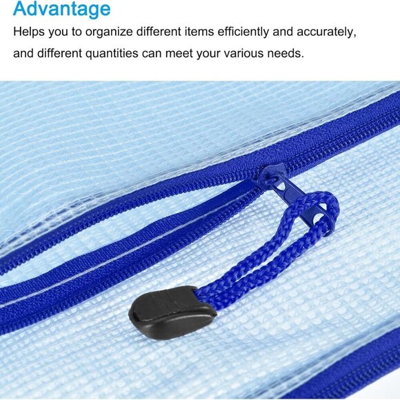 Mesh Zipper Bags, B5 Size File Document Pockets Bill Pouch Folders for Office Ho - Picture 4 of 6